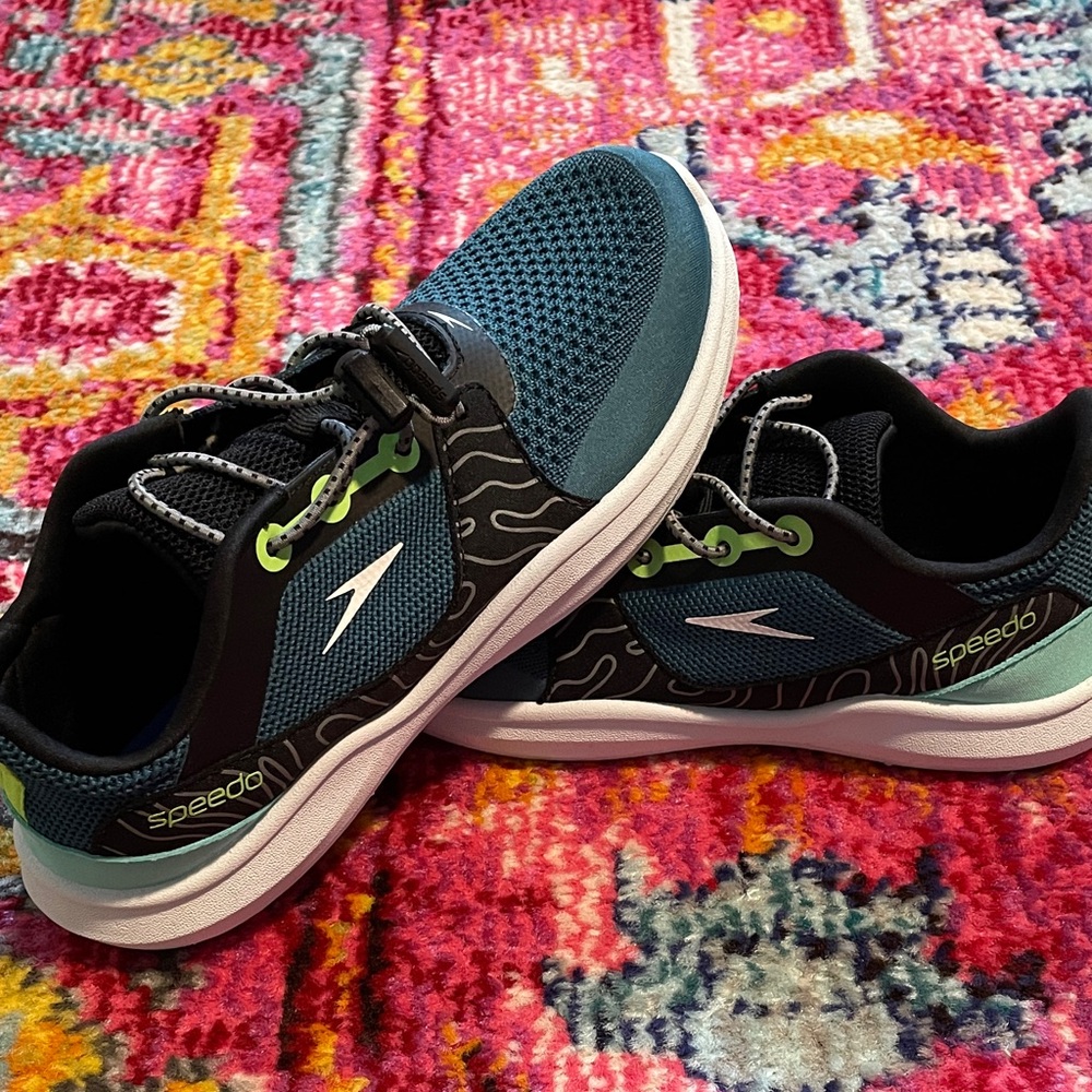 Speedo Black and Teal Athletic Sneakers
